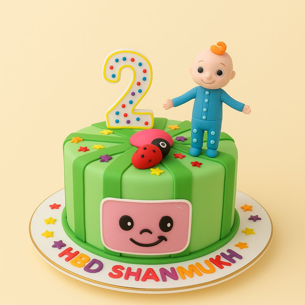 Coco Melon Cartoon Theme Cake