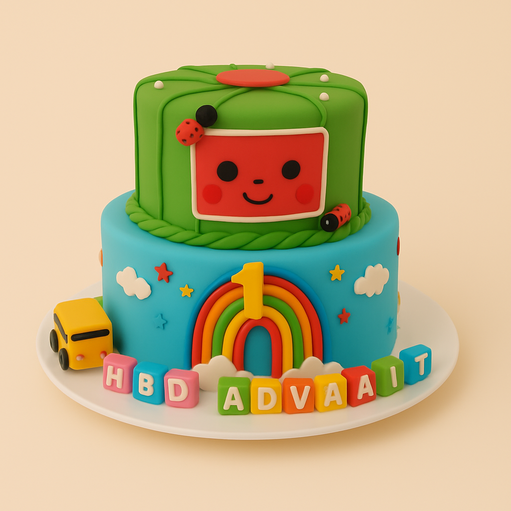 Cocomelon Rainbow Birthday Cake