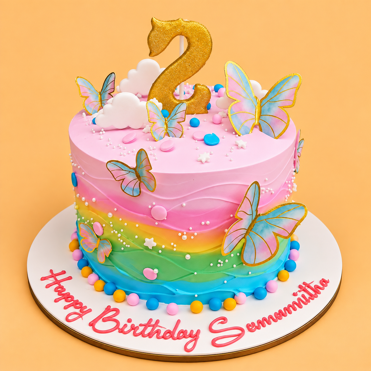 A Magical Rainbow Butterfly Cake