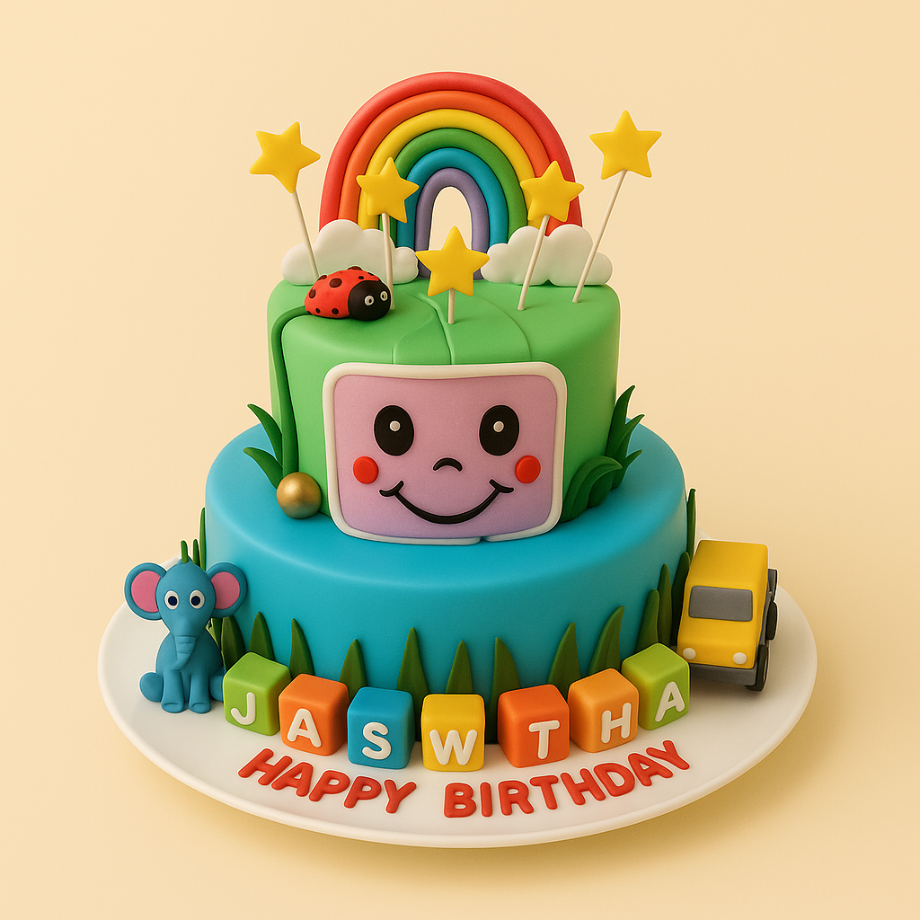 Coco melon Rainbow Fun Kids Birthday Cake