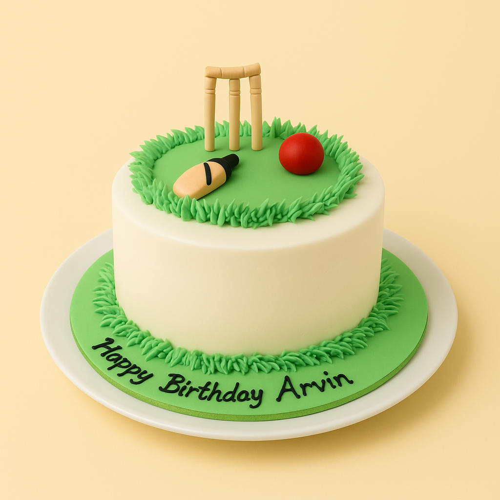 Cricket Pitch Birthday Cake