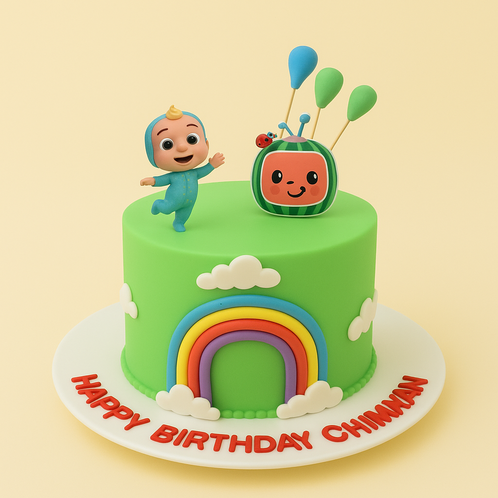 Coco Melon Rainbow Birthday Cake