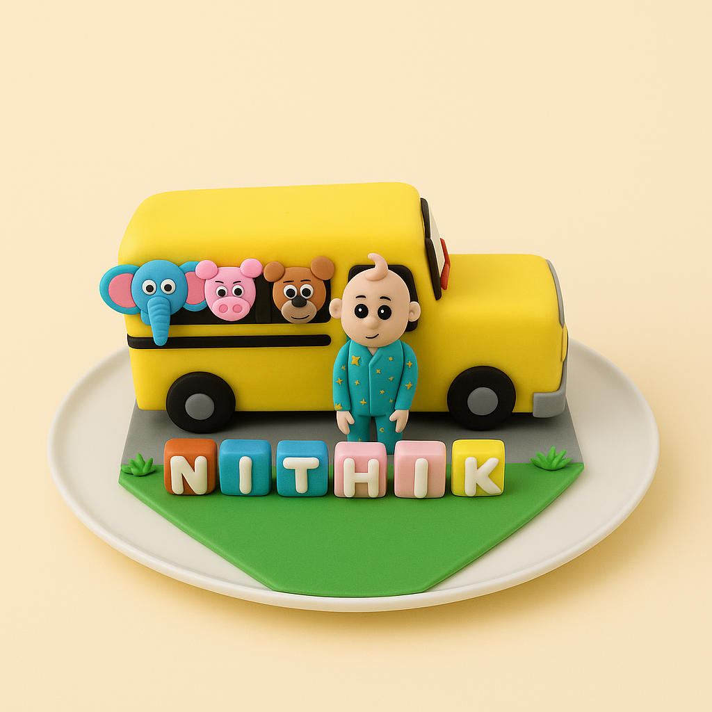 Coco Melon School Bus Cake