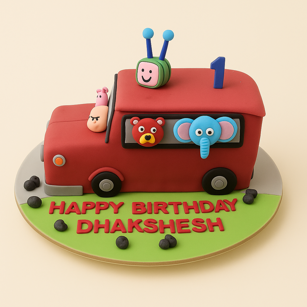 Cocomelon Bus Birthday Cake