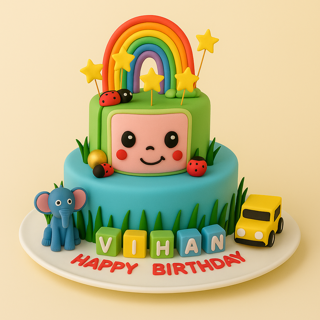 Cocomelon Rainbow Birthday Cake