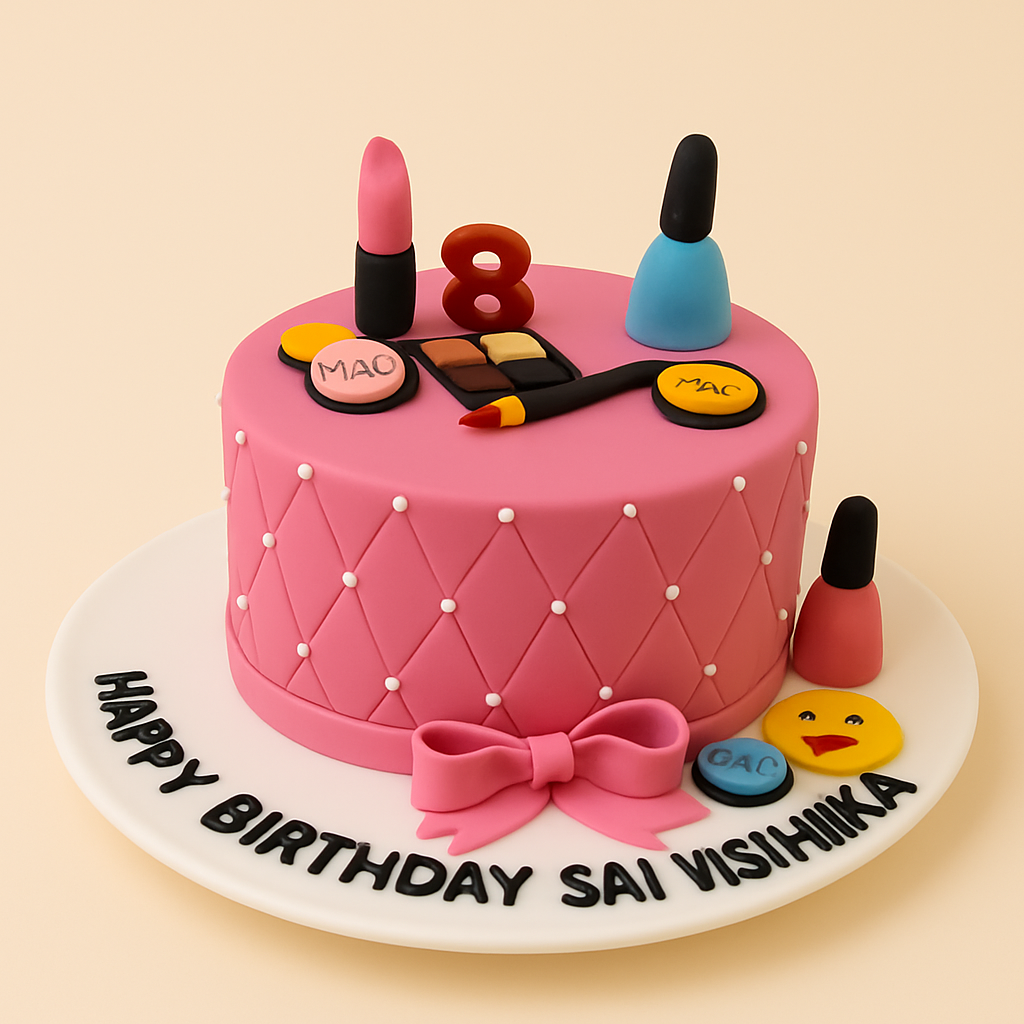 Glam Pink Makeup Cake