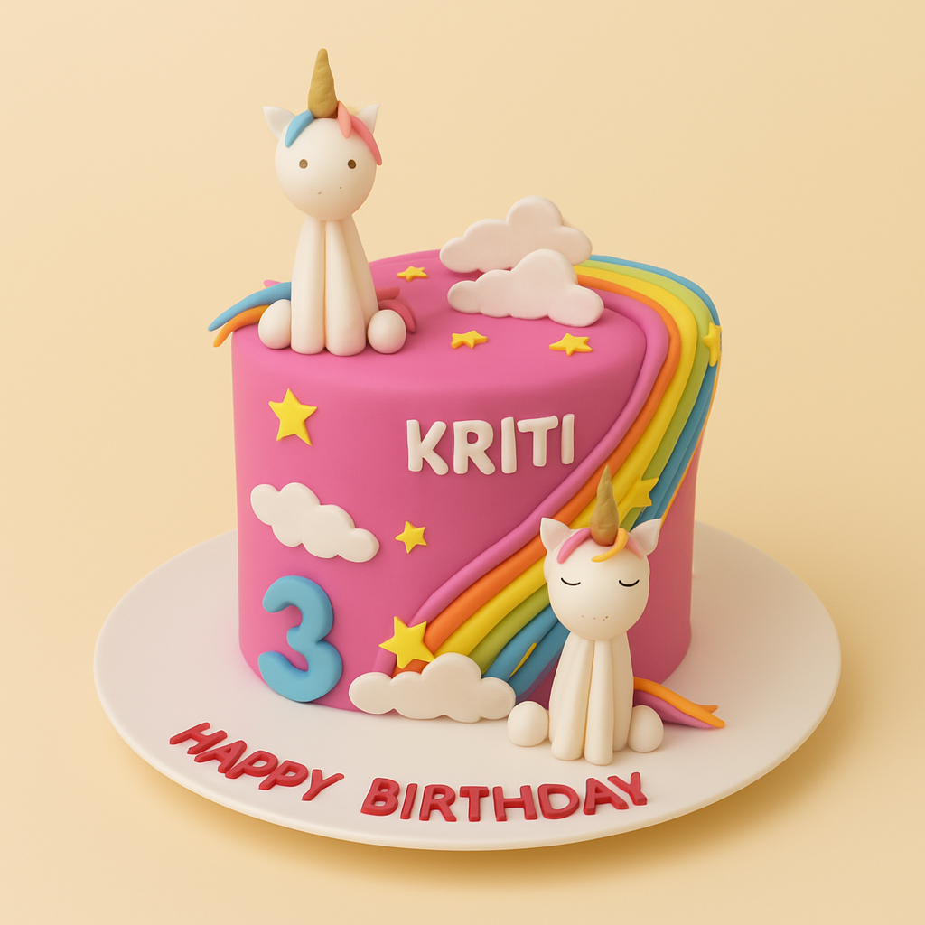 Magical Unicorn Rainbow Cake