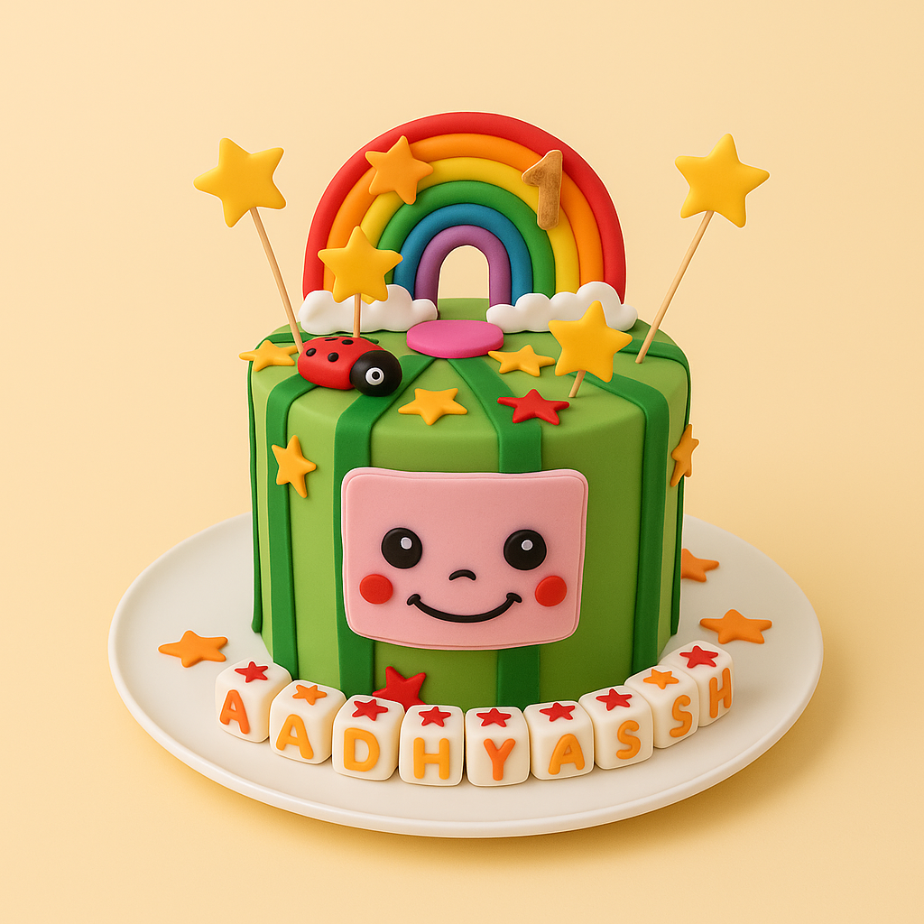 Cocomelon Rainbow Birthday Cake