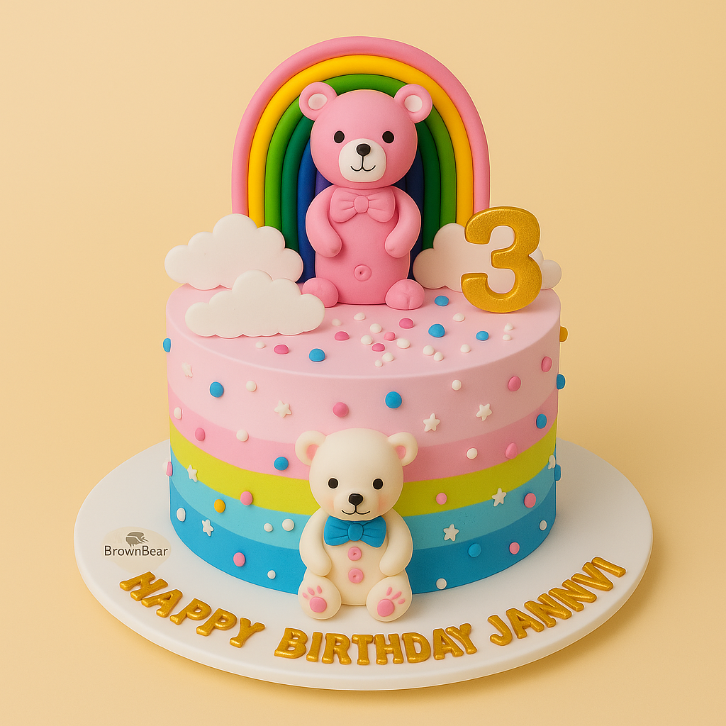 Rainbow Teddy Wonderland Cake