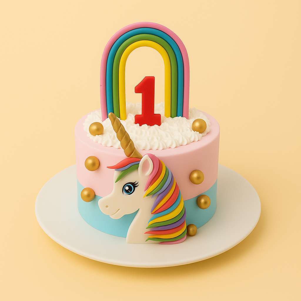 Rainbow Unicorn Cake