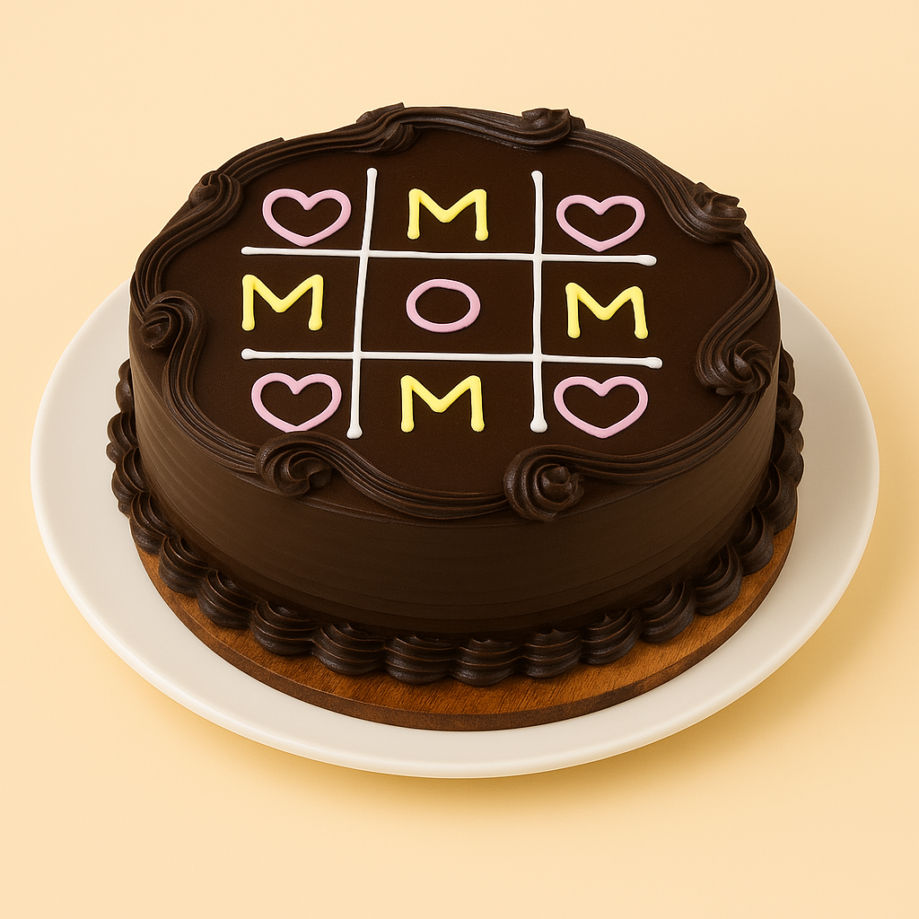 “Tic-Tac-Toe Mom” Chocolate Cake