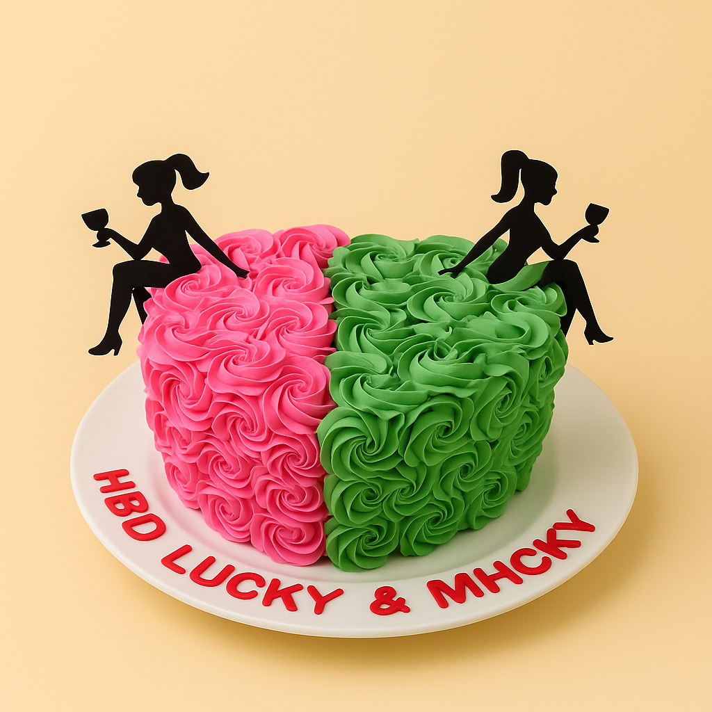 Twin Rosette Celebration Cake