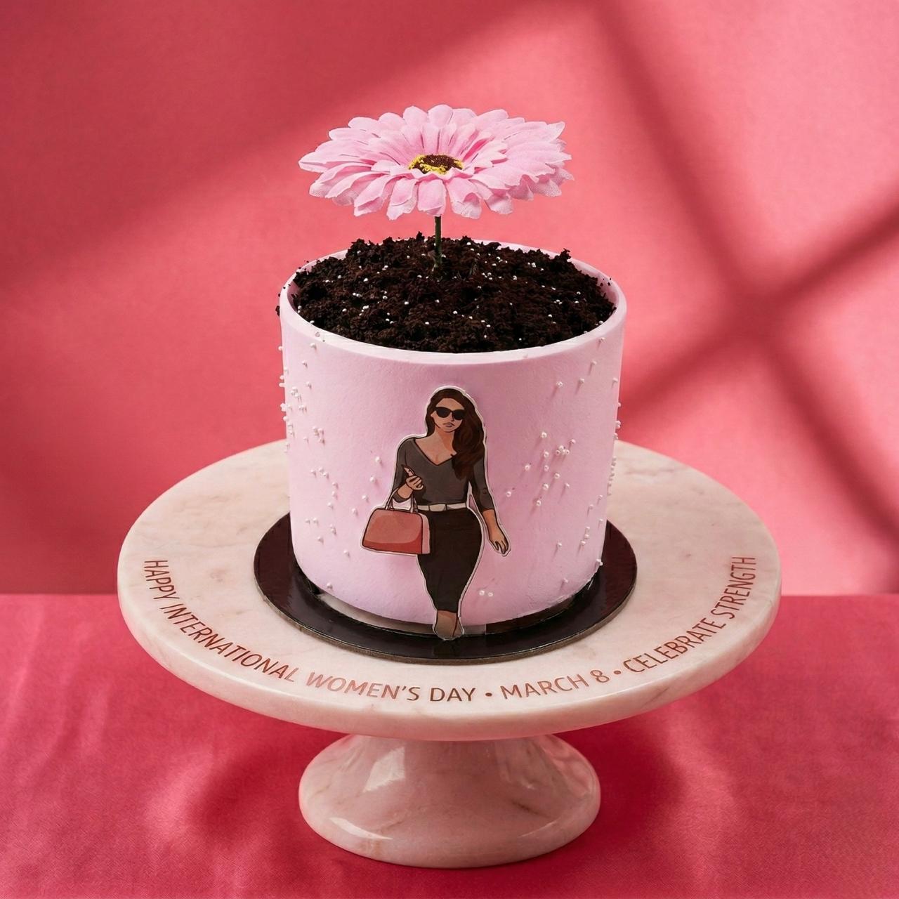 Women's day butterscotch delight tall cake