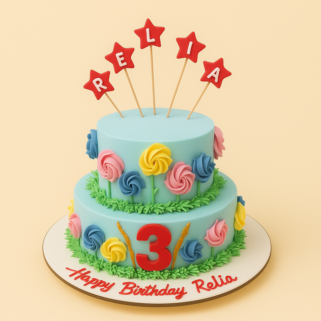 Whimsical Candy Garden Birthday Cake
