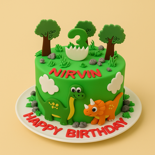 🦖 Dino-Themed Birthday Cake: A Roaring Celebration by Brown Bear Bakers