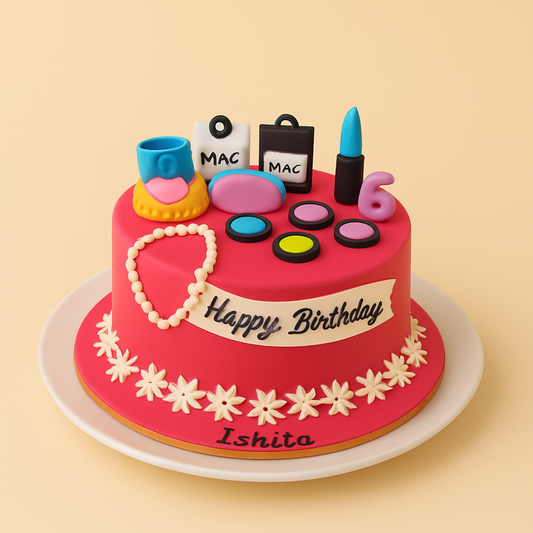 💄 Glam Up Your Celebration with a Stylish Makeup-Themed Cake from Brown Bear Bakers!