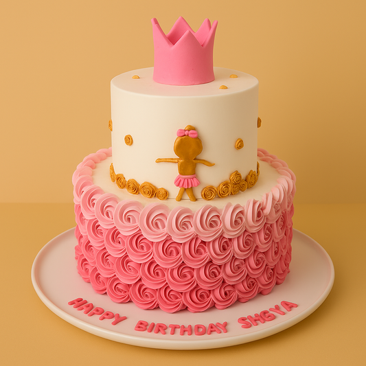 Princess Crown Ballerina Birthday Cake