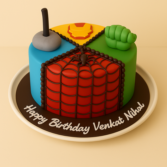 Avengers Superhero Fondant Cake