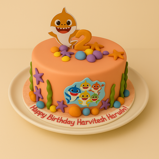 Baby Shark Theme Birthday Cake