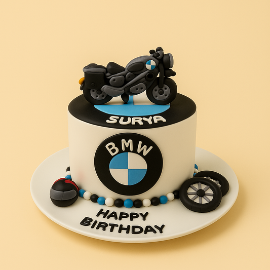BMW Sports Bike Theme Cake