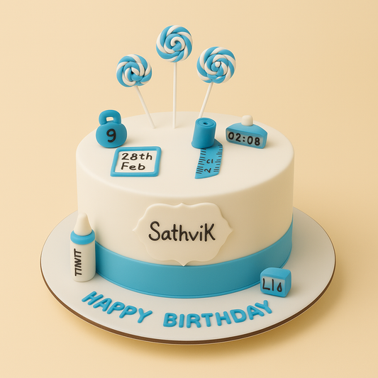 Baby Milestone Birthday Cake