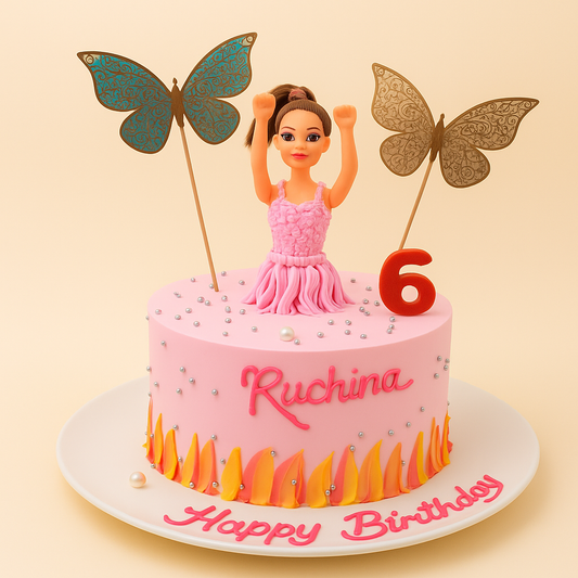 Ballerina Butterfly Doll Cake