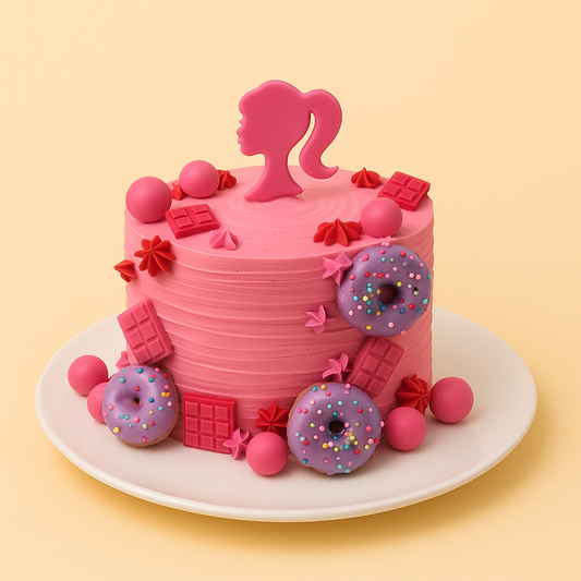 Barbie Pink Donut Cake