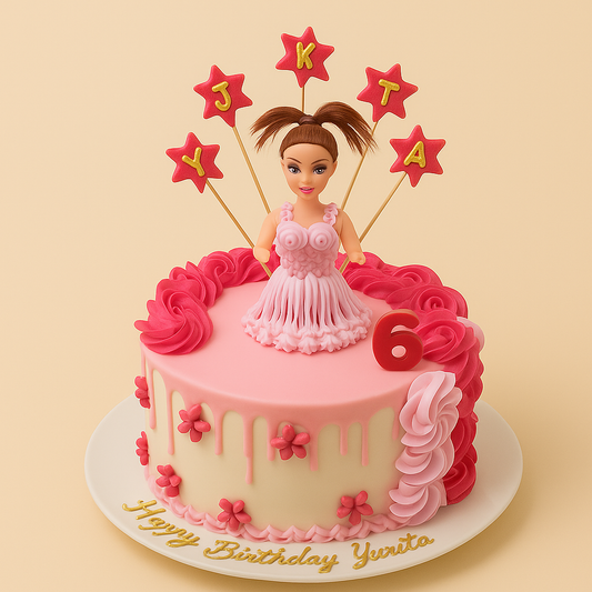 Barbie Doll Star Cake