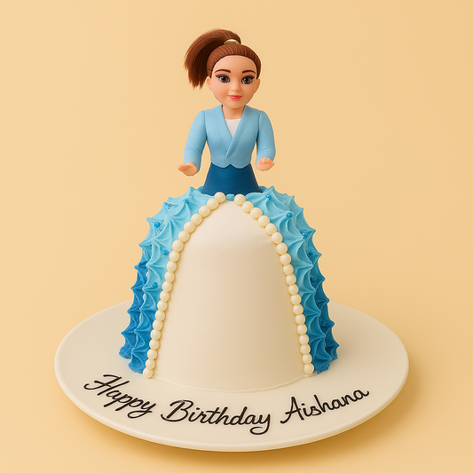 Blue Princess Doll Cake