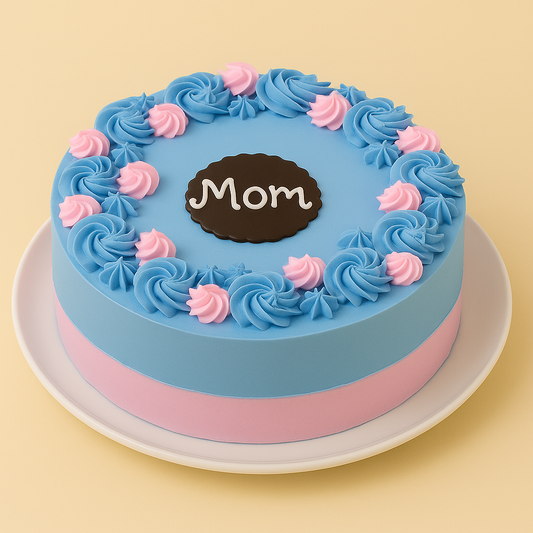 “Blue & Pink Mom” Cake