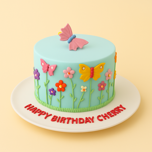 Butterfly Garden Birthday Cake
