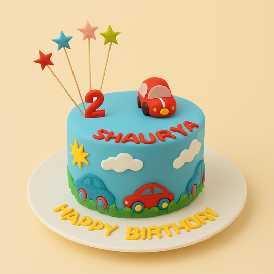Car Theme Birthday Cake