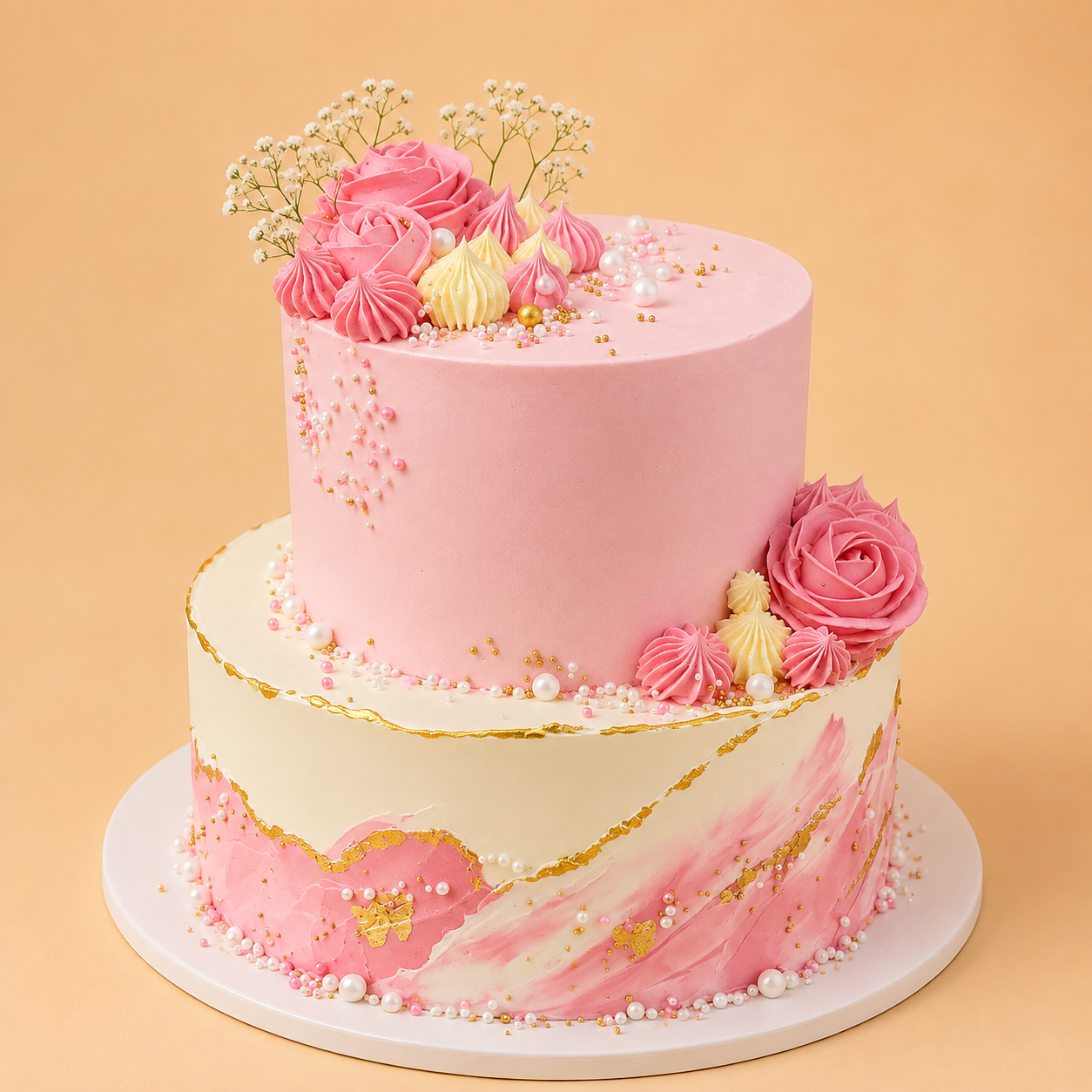 Blush Elegance Celebration Cake