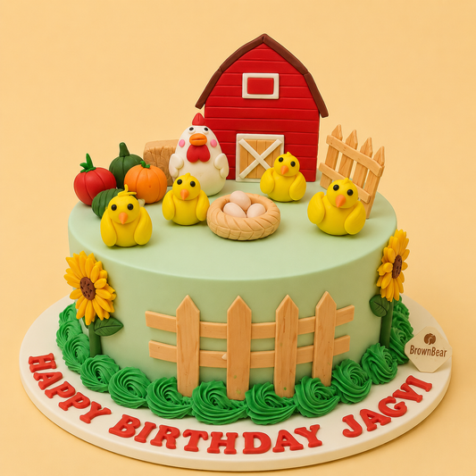 Farm Themed Celebration Cake