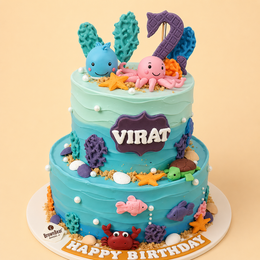 Whimsical Underwater Theme Cake