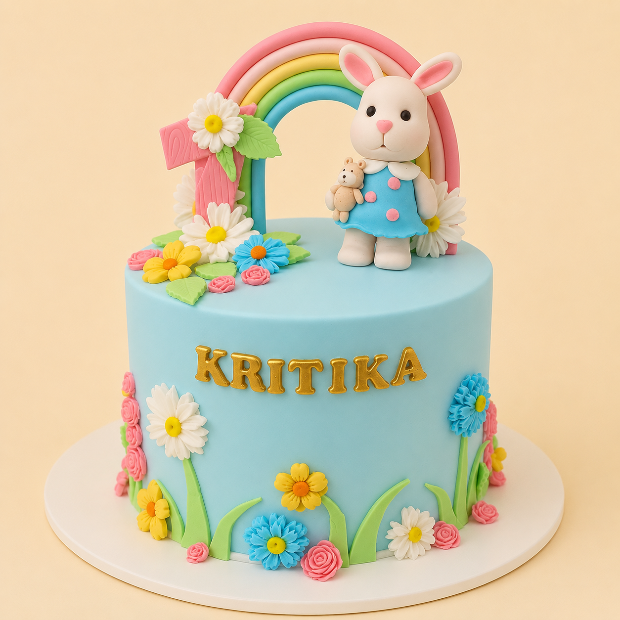 Pastel Rainbow Bunny Cake