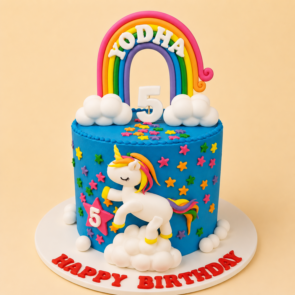 Magical Rainbow Unicorn Cake