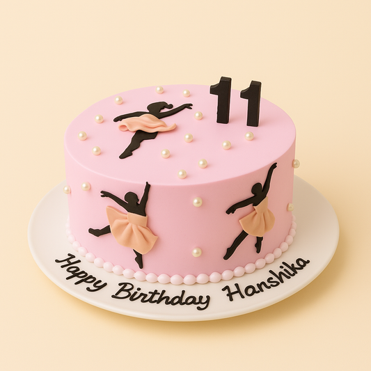 Elegant Ballerina Theme Birthday Cake