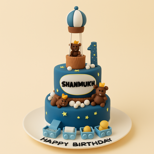 Teddy Bear Adventure 1st Birthday Cake