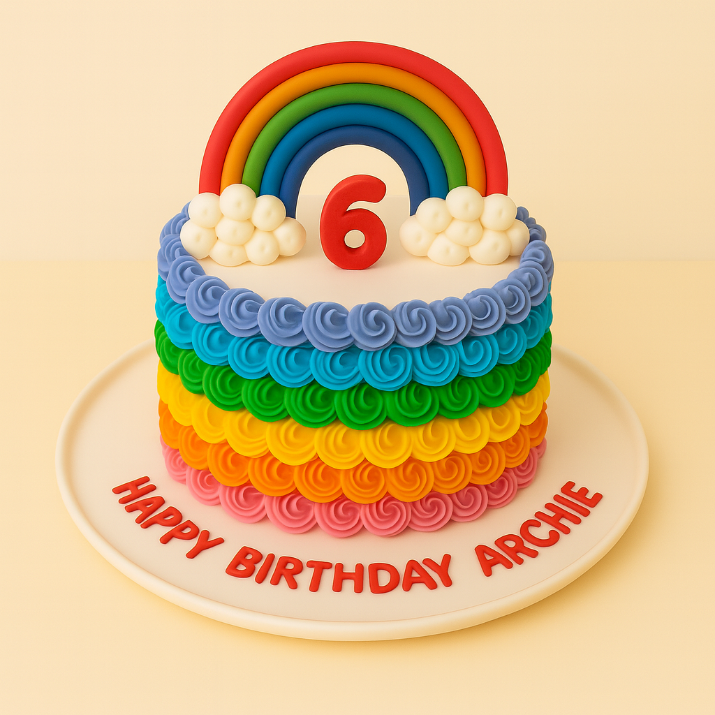 Rainbow Swirls Birthday Cake