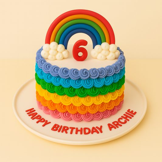 Rainbow Swirls Birthday Cake
