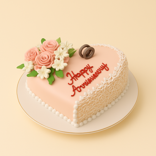 Blossom Heart Anniversary Cake