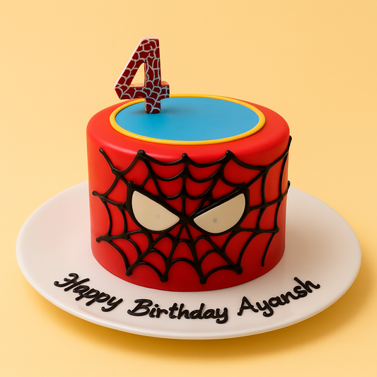 Spider Man Theme Birthday Cake