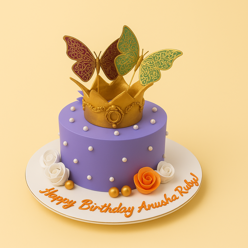 Royal Crown Butterfly Cake