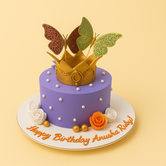 Royal Crown Butterfly Cake