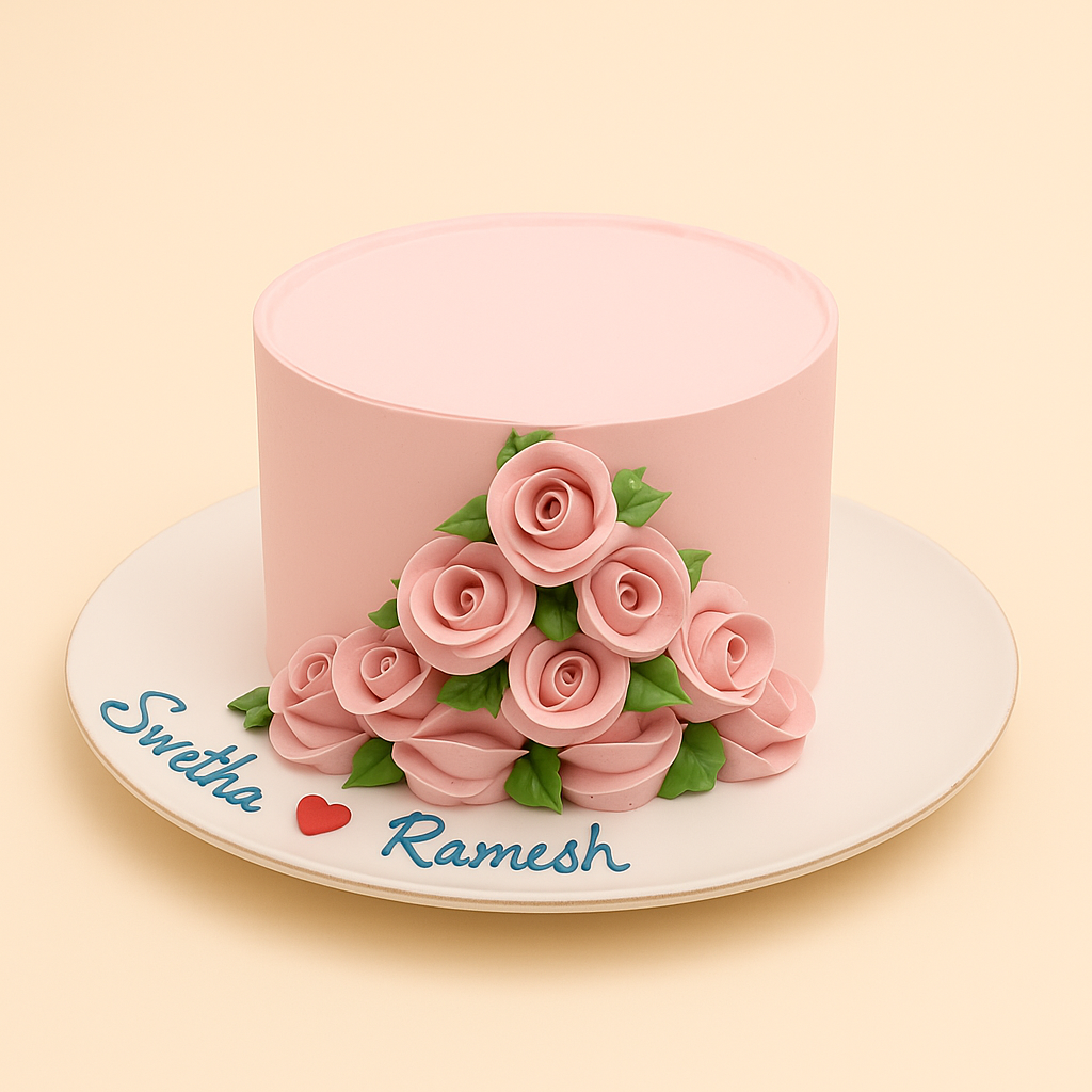 Blush Rose Romance Cake