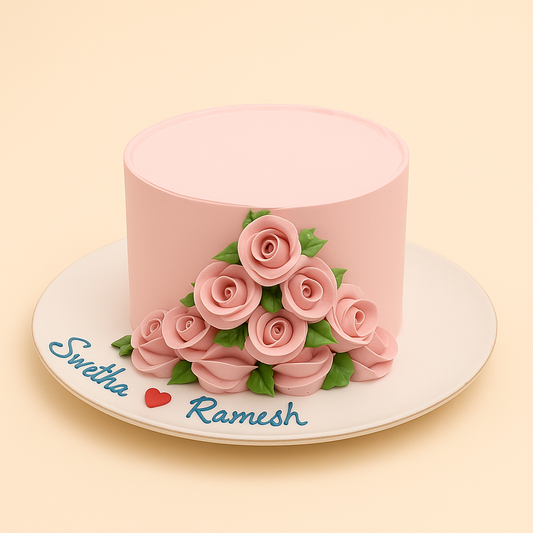 Blush Rose Romance Cake