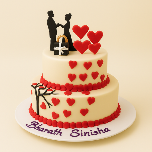 Eternal Love Celebration Engagement Cake