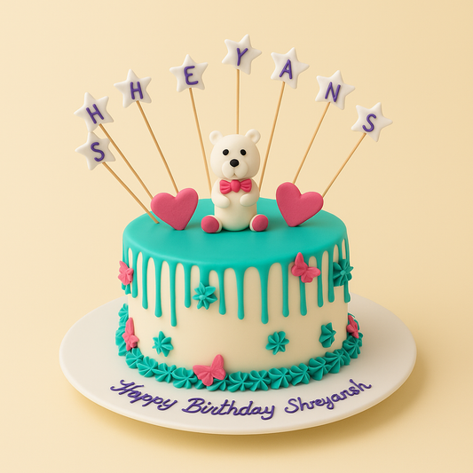 Teddy Love Drip Cake