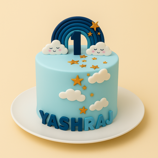 Cloud & Stars Rainbow Cake